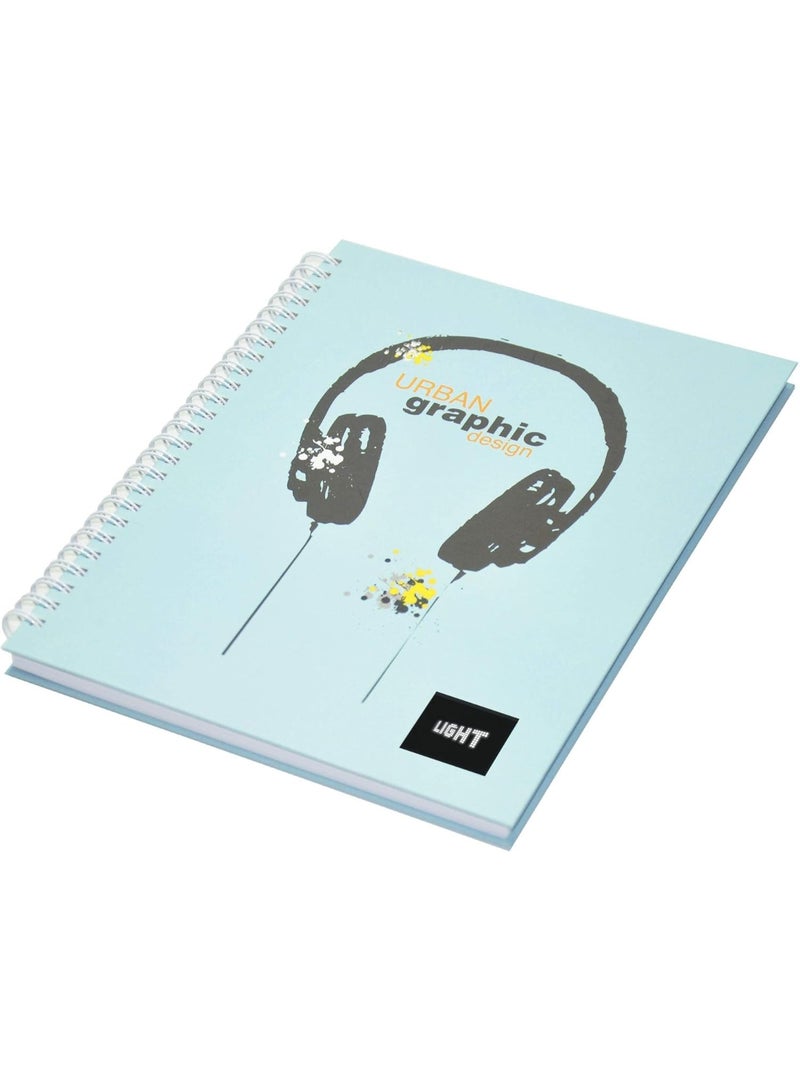 FIS Light Spiral Hard Cover Notebook Single Line (Pack of 5 Pcs X 100 Sheets) 9X7 Inch Size - LINBS971802 - Image 3